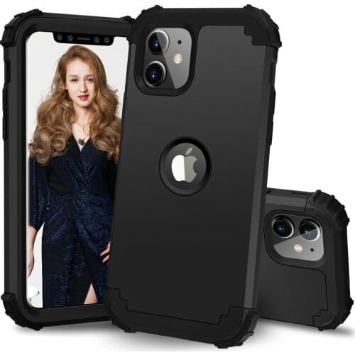For iPhone 11,for iPhone 11 Pro Max Cases,Hard PC+Soft Silicone 3-Layers Hybrid Full-Body Protect Popular Phone Shells Covers