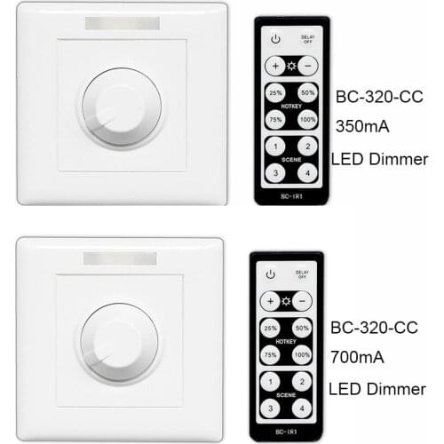 DC12-48V BC-320-CC 350mA/700mA Constant Current PWM Dimming Knob Type Single Channel Wall Dimming Switch Controller LED Lights