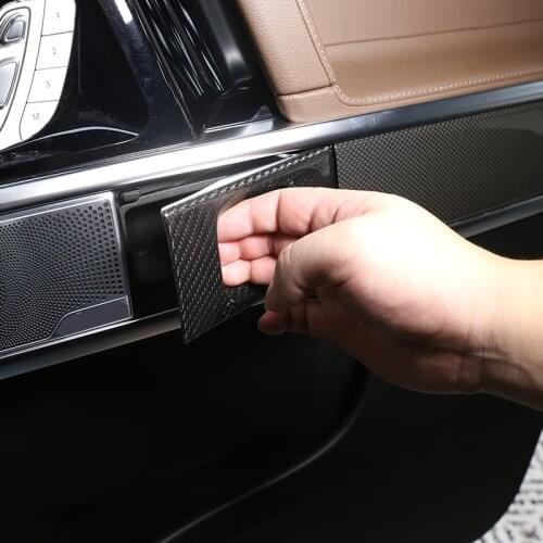For Mercedes Benz G Class W463 2019-2021 Real Carbon Fiber Car Door Inner Handle Bowl Frame Cover Trim Stickers Car Accessories