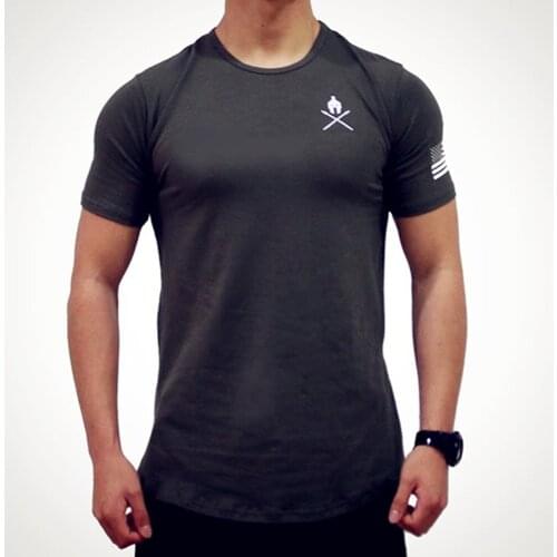 High Quality Mens T Shirt Sport Short Sleeve Slim Breathable Tee Gyms Fitness Bodybuilding Casual Fashion Jogger Clothing