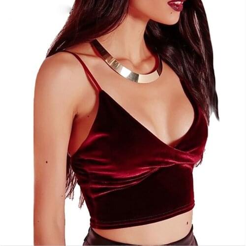 Summer Women Sexy Velvet Crop Top Female Sleeveless Straps Tank Top Girls Fitness Slim Camis Casual Harajuku Shirt