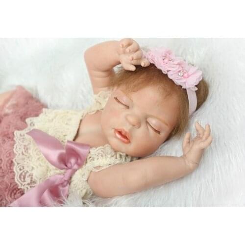 DOLLMAI New design 55cm all Silicone Doll Reborn Baby Toy For baby Newborn Baby Birthday Gift For girls Bedtime Early Education