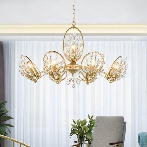 Nordic Crystal Lustre Chandelier Lighting Living room lamp dining room luxury Chandeliers Ceiling modern art bedroom lights
