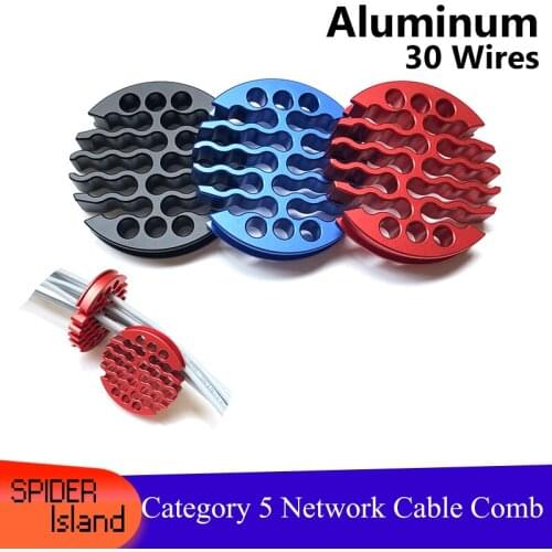 Metal Arrangement Tidy Tool Cat5 Category 5 30 Wires Aluminum Network Cable Comb for Route Computer Roon Cable Comb 8mm Holes
