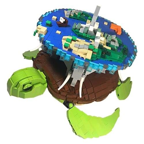 MOC 32016 Discworld Green Turtle World Animal Creative Building Block Model Kids Toys DIY Brick Parts Brain Game Best Gift