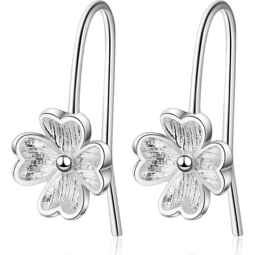 Fashion Silver S925 Jewelry 925 Sterling Silver Large Flower Earrings For Women Ladies Earrings Girls Gifts Pendientes Brincos