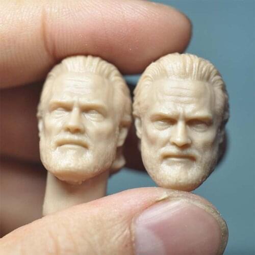 Unpainted 1/12 Kevin Jeff Bridges Head Sculpt PVC Male Soldier Head Carving Model Fit 6'' SHF Action Figure Body
