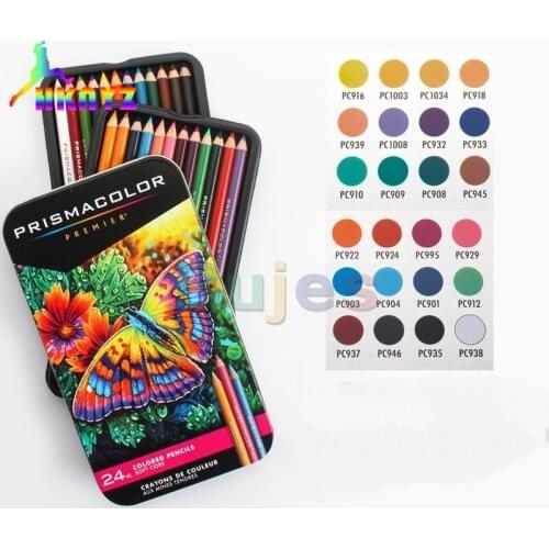 Original Sanford Prismacolor Premier Soft Core Colored Pencils 24-Count Prismacolor Premier Artist Color Drawing Sketch Pencil