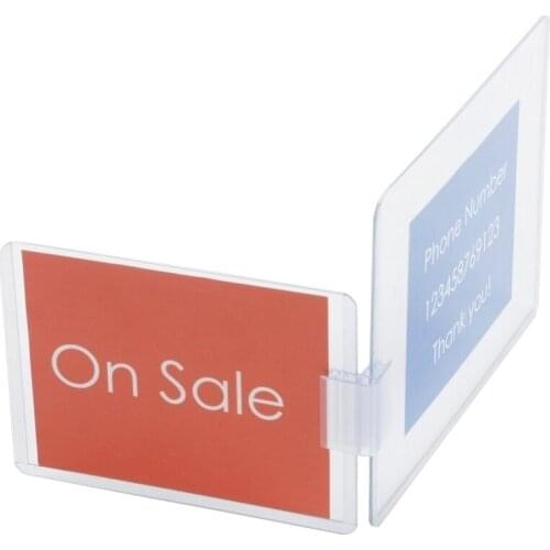Plastic Wire Shelf Label Holder, Sign and Ticket Holder, Easy Clip Design with Tight Snap