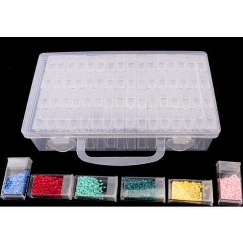 Transparent Diamond Beads Container Rhinestone Daimond Stone Organizer Storage Cover with Hole Diamond Painting Accessory Box 91