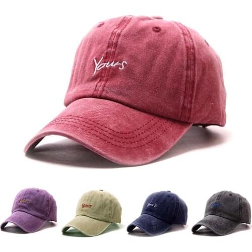 Adjustable Vintage Letters Dad Hat Washed Cotton Retro Baseball Hat for Men Women Fashion Casual Caps