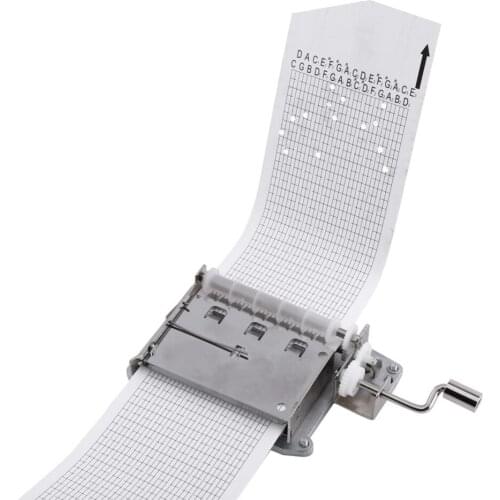 30 Note Mechanical Musical Box Tape Hand Crank Music Box Movement Part + Puncher With 3 Strips DIY Songs Perfect Gift Set HOT