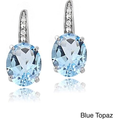 BABYLLNT New 925 Sterling Silver Earrings Colorful Gemstone Amethyst 18k Gold Ear Buckle For Woman Charm Jewelry Gift