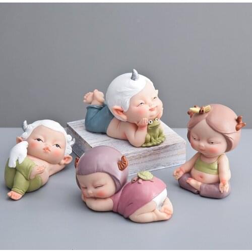 Nordic Resin Cute Girl Heart Decoration Style Decoration Office TV Cabinet Desktop Decor Ornaments Gift