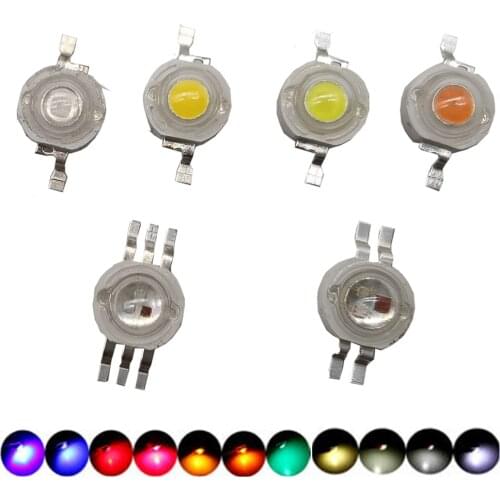 10pcs 1W 3W High Power LED Light-Emitting Diode LEDs Chip SMD Warm White Red Green Blue Yellow For SpotLight Downlight Lamp Bulb