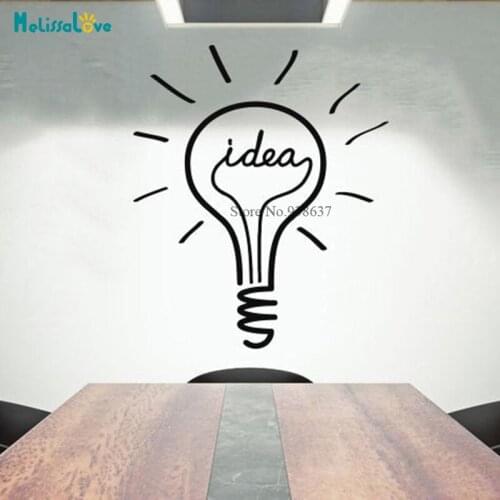 Light bulb Design Funny Office Decor Idea Word filament Company Culture Decal Wall Sticker Removable Vinyl Wall Stickers BB406