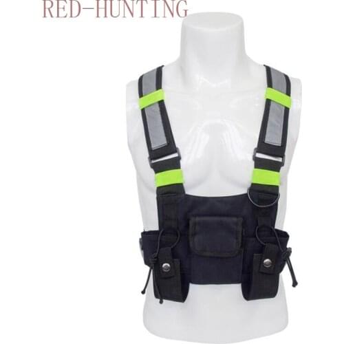 Outdoor Military Tactical Vest Reflective Radio Harness Chest Rig Hunting Vest Carrier Airsoft Pouch Military Holster Vest