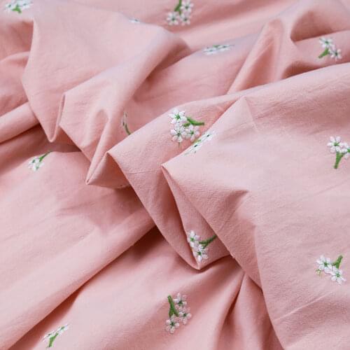 Embroidered Cotton Fabric By The Meter For Sewing Cheongsam Dress Clothes Bedding Hanfu Handmade DIY Material Designer Fabrics