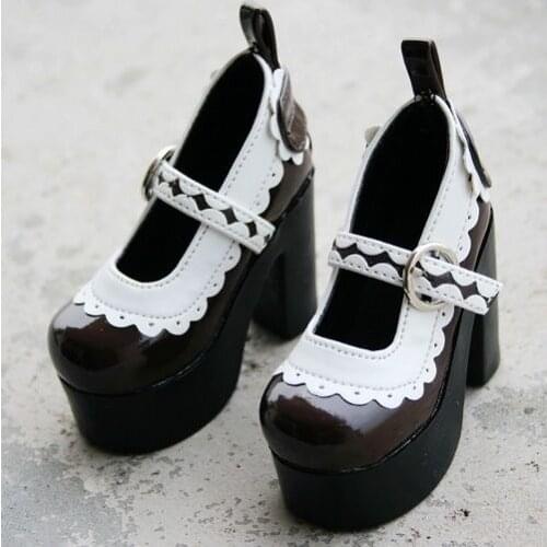 [wamami] 55# Brown 1/4 SD BJD Dollfie High Heels Leather Shoes