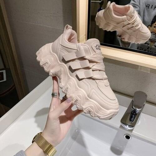 Womens Sneakers Womens Vulcanize Shoes Walking Shoe Thick Sole Running Breathable Female Chunky Sneakers 2020