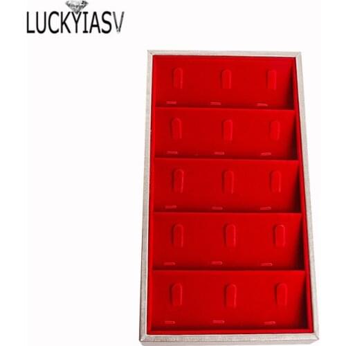 Gold Drawing PU Leatherette Ring Tray Jewelry Display Pendant Storage Tray For Ring Jewelry Ring Pendant Organizer Holder