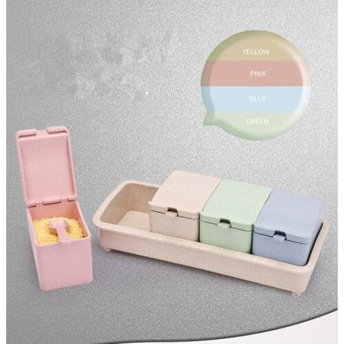 1PC Wheat Straw Condiment Bottles Spice Jar Seasoning Box Kitchen Spice Storage Bottle Jars Salt Pepper Spice Bottle OK 0623