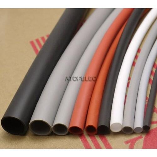 2M Flexible 1.7:1 Soft Silicone Heat Shrink Tubing Thick Wall 2500V 200℃ Diameter 4mm/5mm/6mm/8mm/10mm/12mm/20mm/30mm Black/Red