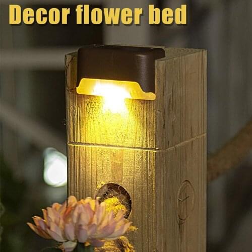 4PCS Warm White LED Solar Light Solar Fence Lights IP65 Waterproof Solar Fence Lamp for Patio Stairs Pathway Step Yard Garden