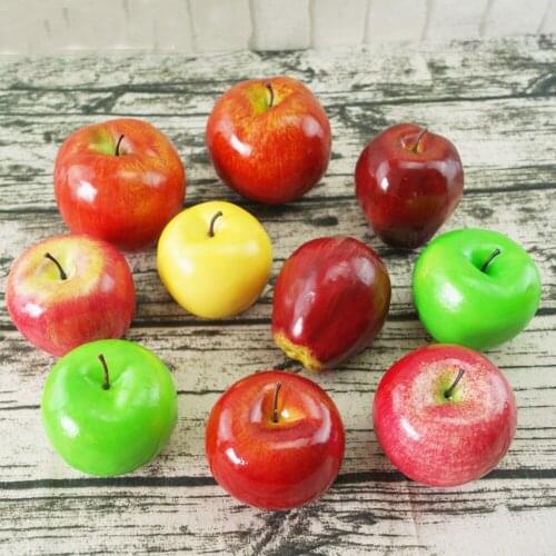 8pcs 8cm size artificial fruit Plastic Fake Fruit artificial apple&artificial plastic fake simulated apple