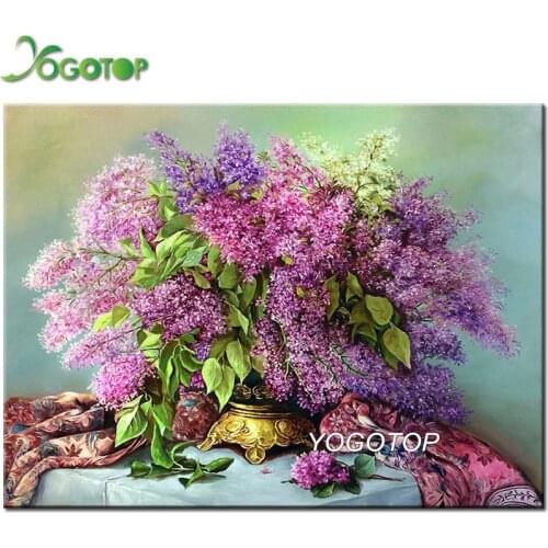Lilac DIY Diamond Painting diamond Embroidery sale purple flower 5d mosaic Diamond needlework cross stitch room decor YY2919