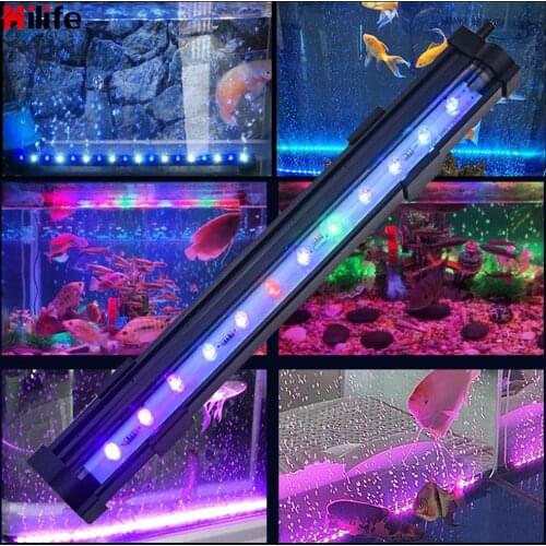 Slow Flash EU Plug Fish Tank Decor Lighting Lamp Aquarium Light Strip Waterproof 100-240V Suction Cup Colorful LED Bubble Light