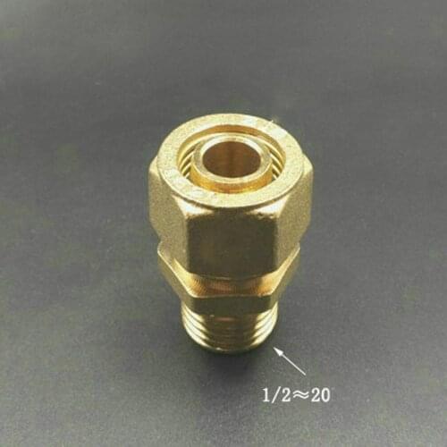 DN15 1/2" BSP Male Fit 16/20mm ID/OD PEX-AL-PEX Tube Brass Pipe Fitting Coupling Connector Adapter