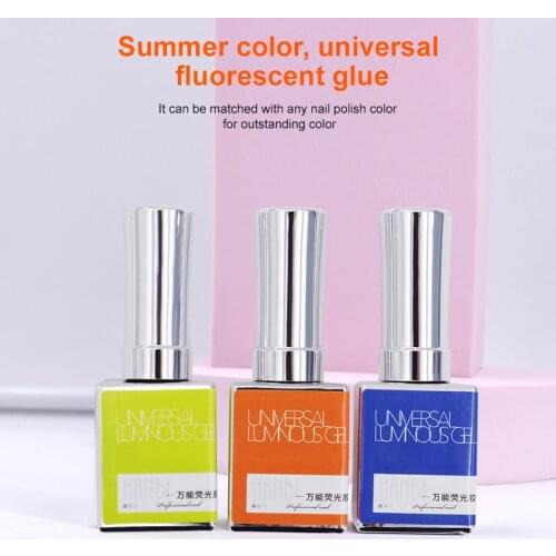 HANBI 15ml Fluorescent Nail Gel Polish Multicolor Glue Luminous Polish UV LED Gel Varnish Nail Art Pigment False Nails Manicure
