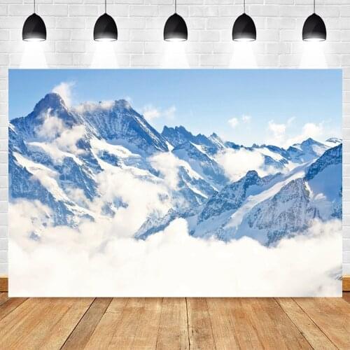 Yeele Christmas Background Winter Snow Mountain View Fog Backdrop Newborn Photography Baby Photographic Photo Studio Photophone