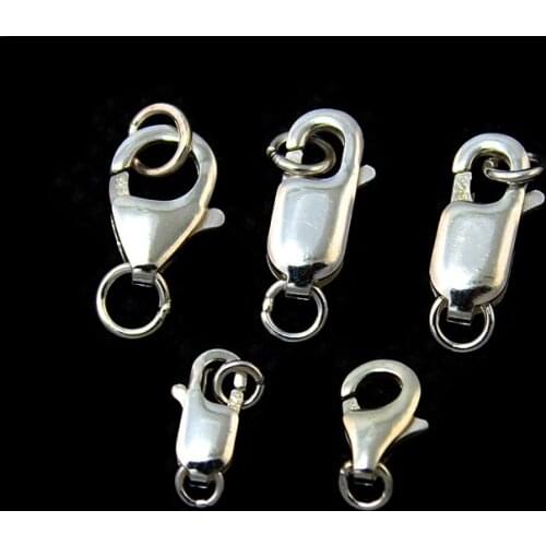 925 Sterling Silver Jewelry Findings Accessories Lobster Clasp Opening Jump Ring Fittings Charms