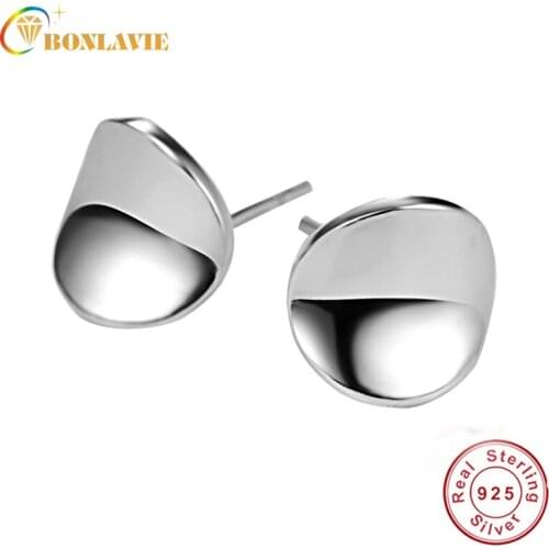 BONLAVIE Bending circular Friday Accessories Women Ear Nail One Week ear nail Fine Jewelry Stud Earrings