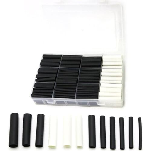 300Pcs 3:1 Heat Shrink Tubing Kit with Glue Dual Wall Tubing Diameter 2.4/3.2/4.8/6.4/7.9/9.5/12.7mm Adhesive Lined Sleeve Wrap