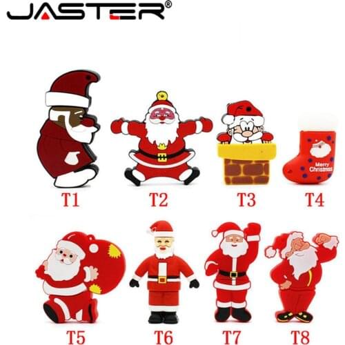 JASTER Hot Christmas gift usb flash drive 4GB 8GB 16GB 32GB 64GB Santa Claus usb flash drive USB Memory Stick Pen drive