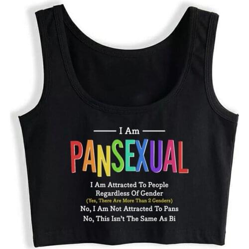 Crop Top Female Pansexual Definition Design Gay Pride Lgbt Basic Inscriptions Cotton Tank Top Women