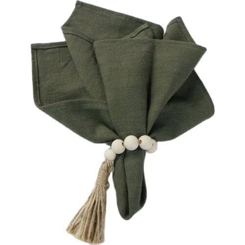 Kitchen Tableware Durable Flax Cotton Tea Towel,Eco-Friendly Ramie Wedding Napkin,Reusable Cloth Dinner Mat,Dining Table Decor