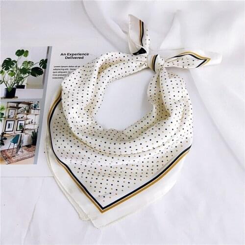 Small silk scarf square Soft Hair Tie Band bag Decorative Head Scarfs Multicolor Stripe Print Kerchief Neck skinny scarves FJ054