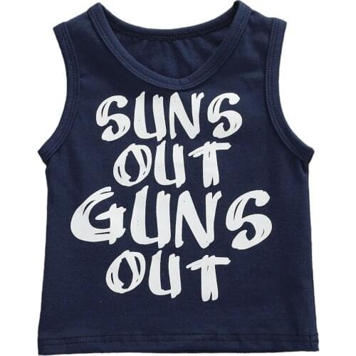 2020 New Fashion Baby Summer Clothing Toddler Baby Boys Vest Tank Tops Sleeevless Letter Print Casual T-Shirt