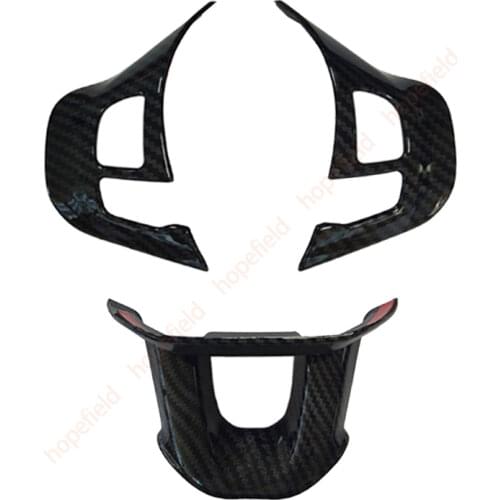 ABS Carbon Fiber Steering Wheel sticker wheel trim audio control button car styling decoration For Peugeot 208 2008