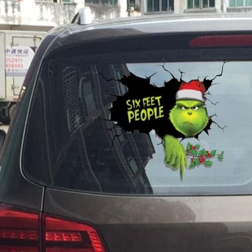1Pcs Car Stickers 30X26.5CM SIX FEET PEOPLE Funny Rear Window Sticker Reflective Cartoon Car Sticker Door Sticker Car Decoration