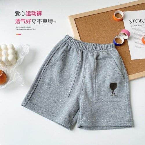 Summer New 2-7 Years Baby Boys Shorts Toddler Childrens Casual Loose Cotton Soft Shorts Love Print Sport Short Pants for Boys