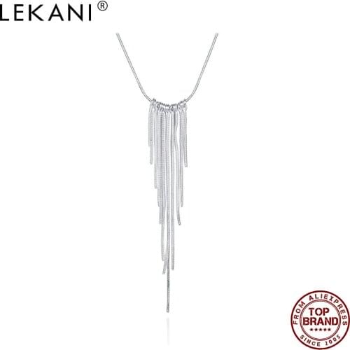 LEKANI Tassel Unisex White Pendant Necklaces For Women Men Simple Rope Chain Necklace Anniversary Fashion Jewelry Recommend