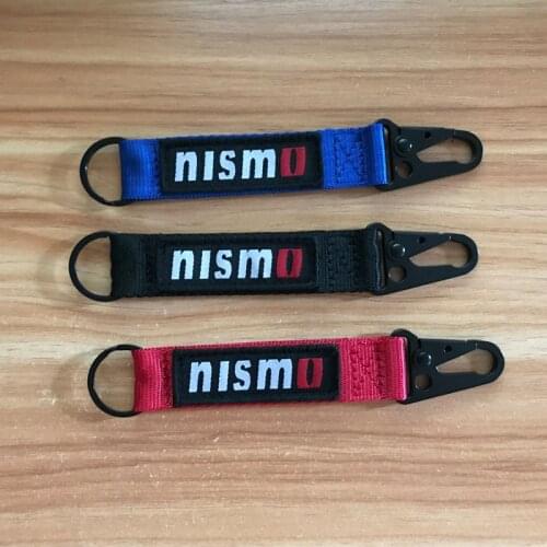 Half circle Alloy Key Ring Nylon Textile Embroidery NISMO Emblem RACING JDM Car Keychain Belt pendant for NISSAN Accessories