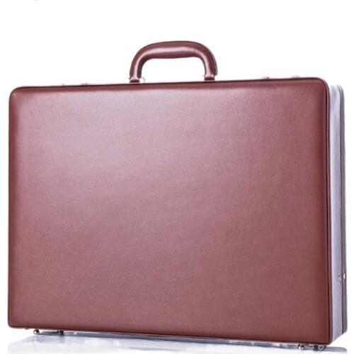 Portable Leather computer case Handbags men bags designer File Document bag High-end business password case Laptop bags for men