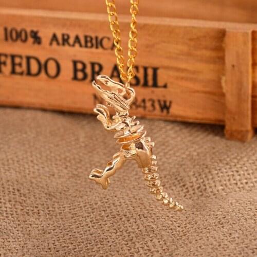 Simple Fashion Popular Metal Dinosaur Women Necklace Exaggerated Retro Necklace Birthday Gift