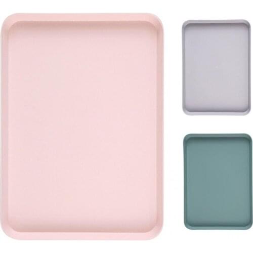 Nordic Solid Color Simple Rectangular Fruit Dessert Plastic Storage Tray Kitchen Living Room Supplies